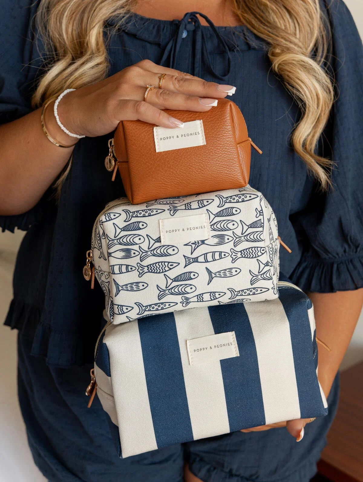 Cosmetic Trio Navy Stripe - Image 5