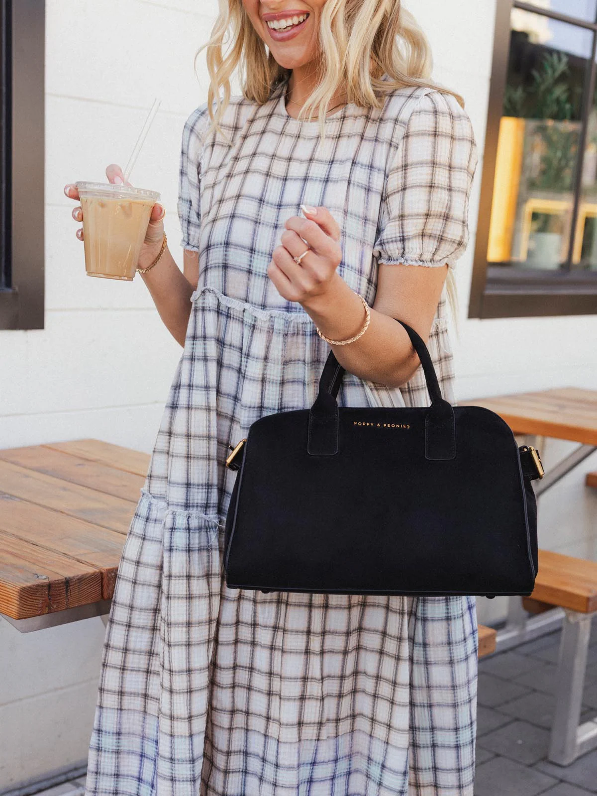 Mini Uptown Tote Black Suede - Image 3