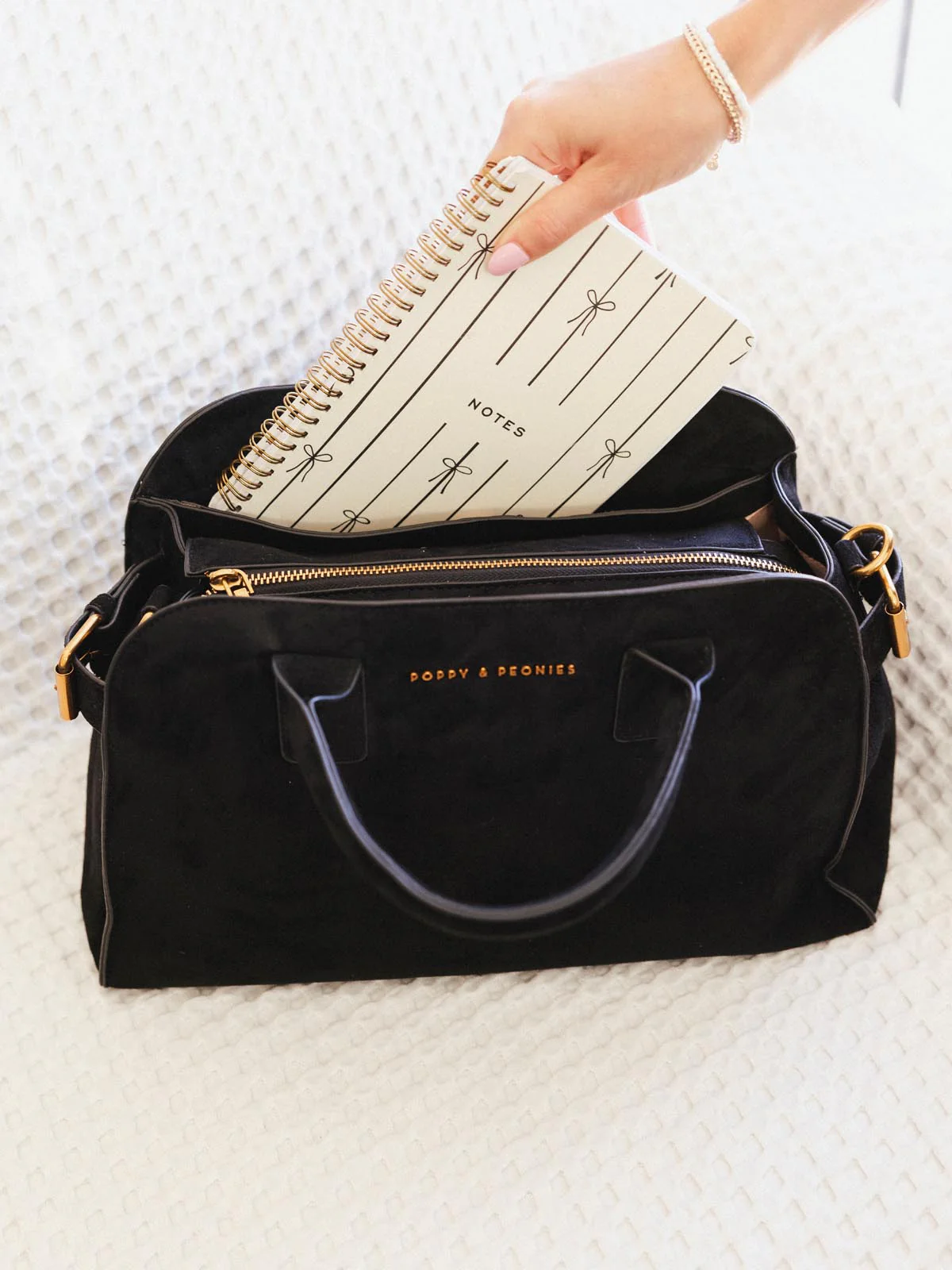 Mini Uptown Tote Black Suede - Image 6