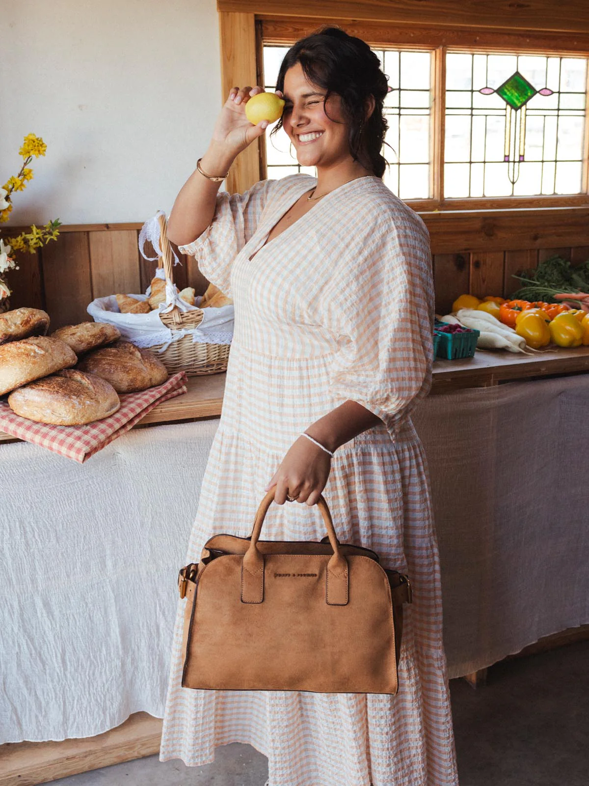 Mini Uptown Tote Cognac Suede - Image 2