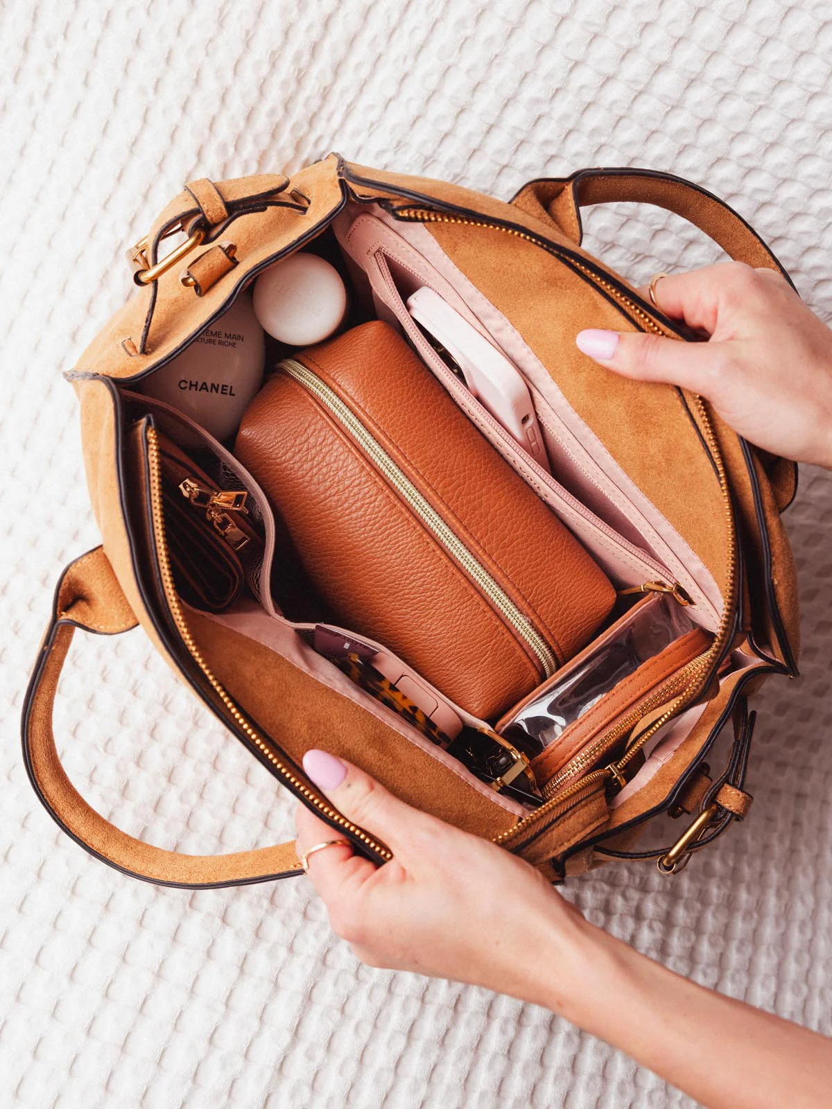 Mini Uptown Tote Cognac Suede - Image 4