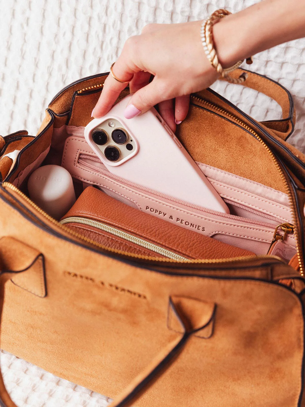 Mini Uptown Tote Cognac Suede - Image 8