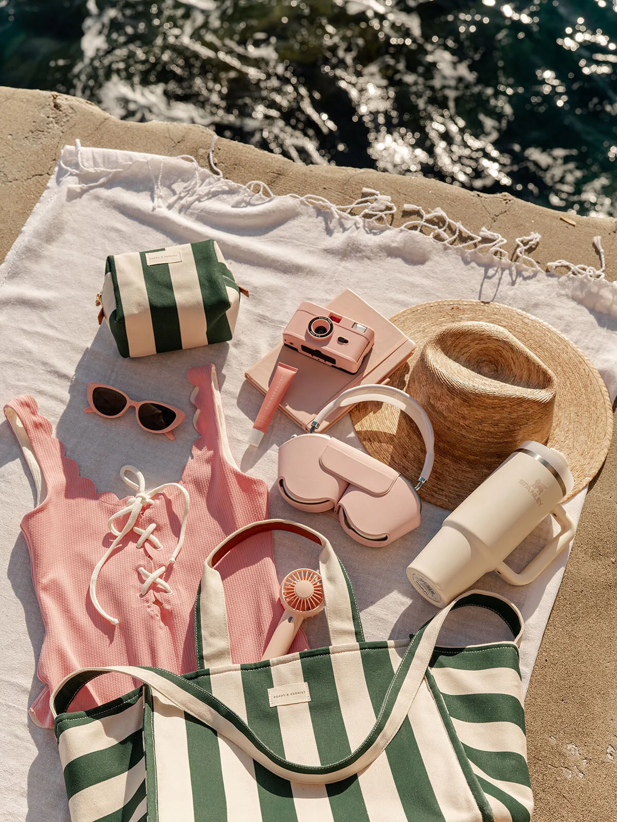 Seaside Tote Green Stripe - Image 9