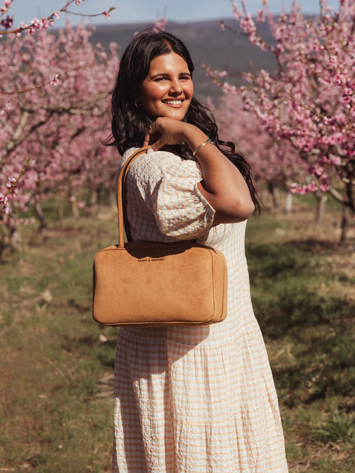The Darling Satchel Cognac Suede - Image 3